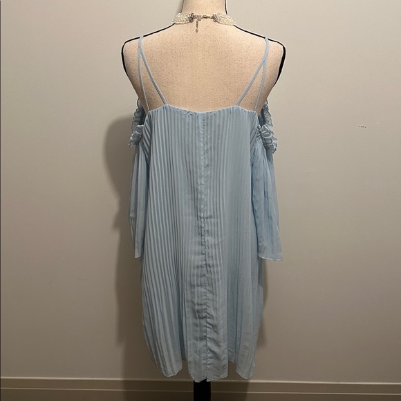 Dex Pleated Mini Light Blue Women's Dress Large Coquette Feminine - Picture 6 of 11